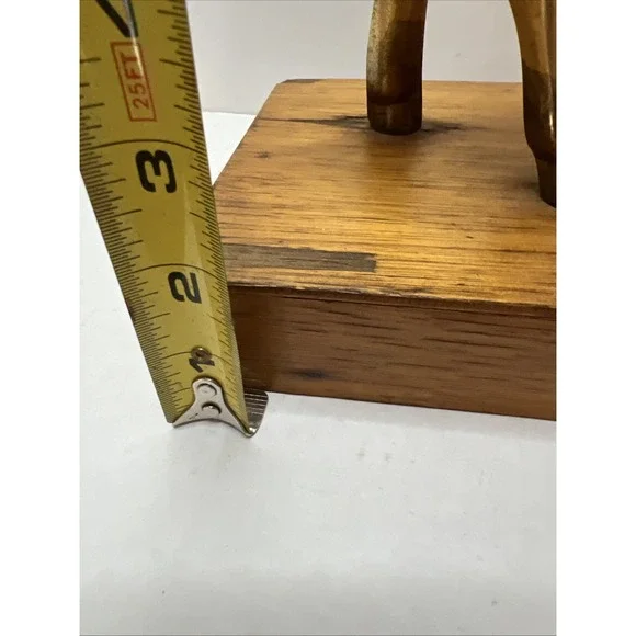 VINTAGE Gold TONE METAL HORSE & CLOCK  MOVEMENT BY UNITED MADE IN USA- Works! - Picture 10 of 11